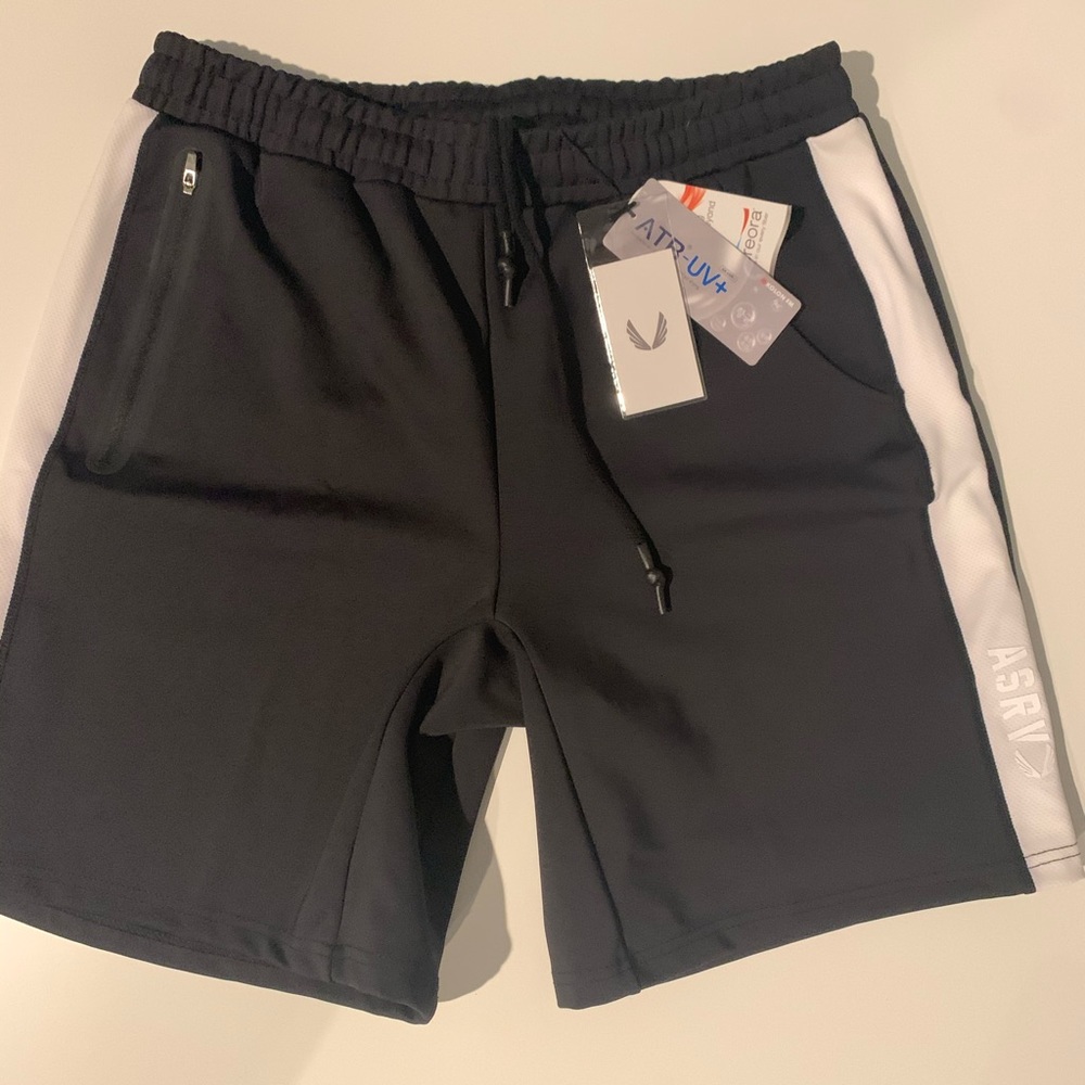 ASRV Sportswear Silver Lite Shorts Black Size M